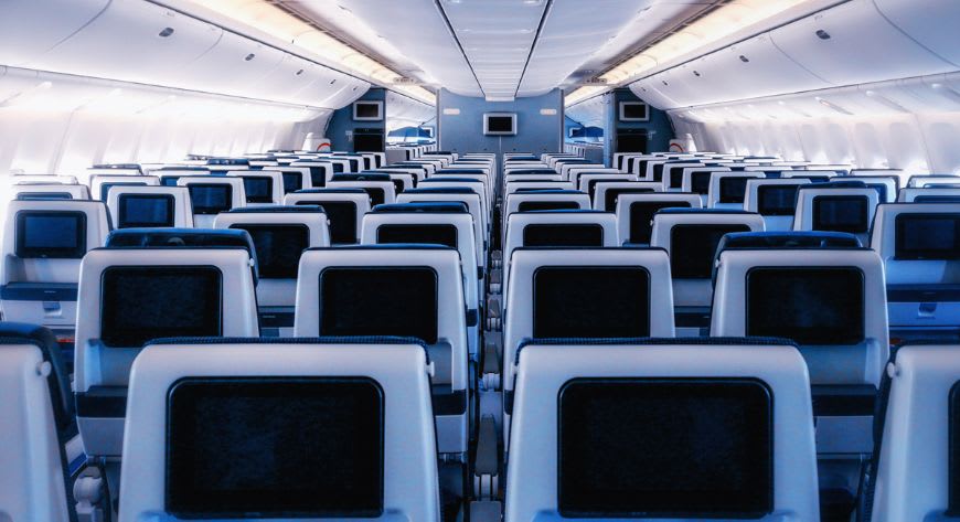 Empty airplane seats image